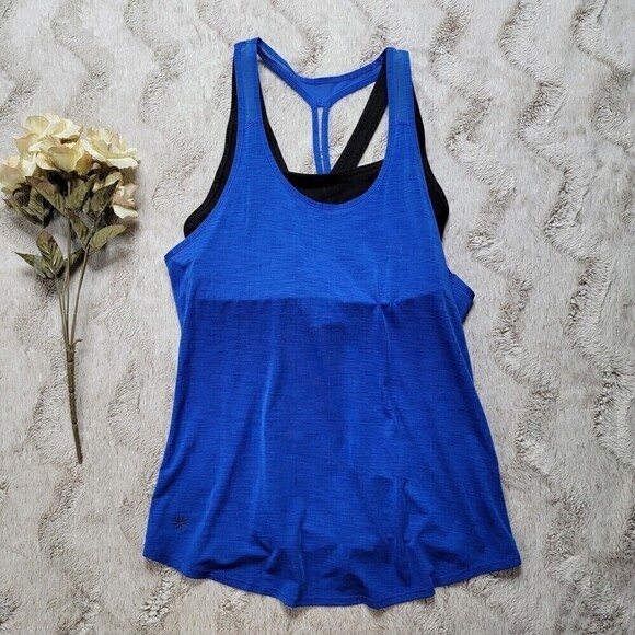 Athleta Box Jump Tank Top Blue With Black Built In Bra Size S - Picture 3 of 14